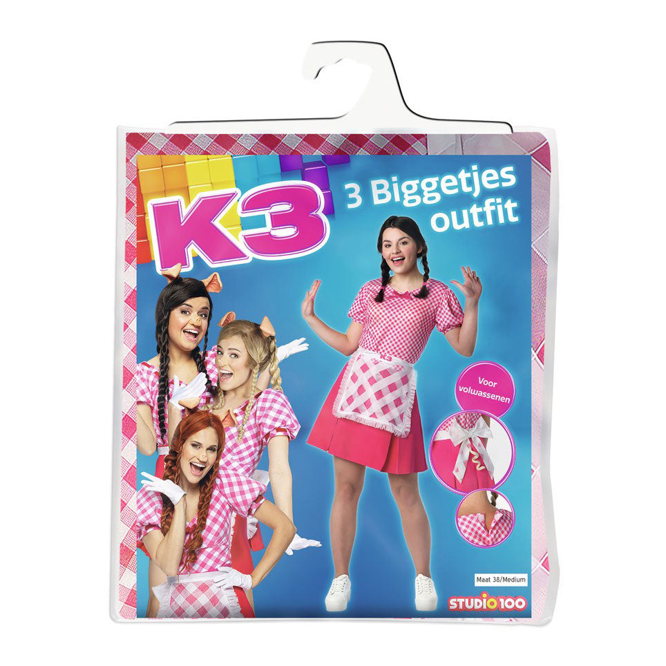 K3 fancy dress - de 3 små grise kostume - til voksne