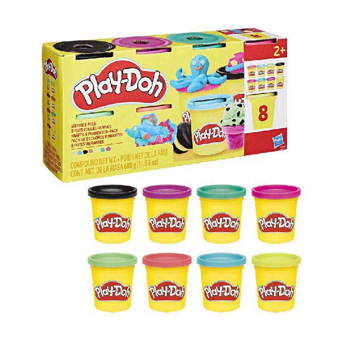 Play-doh lergrydesæt farvemix - 8 stk