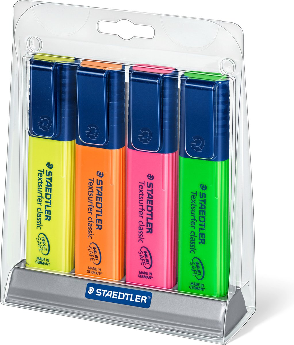 Staedtler textsurfer klassisk tekstmarkør - bordstativ 4 stk