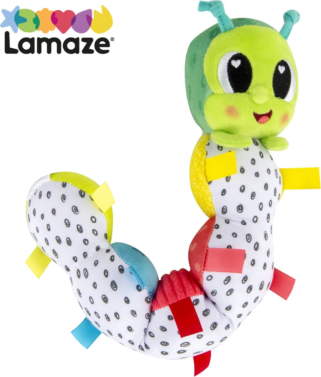 Lamaze frugtlarve - gribe og bide legetøj - pædagogisk babylegetøj - krammelegetøj - leg og opdagelse
