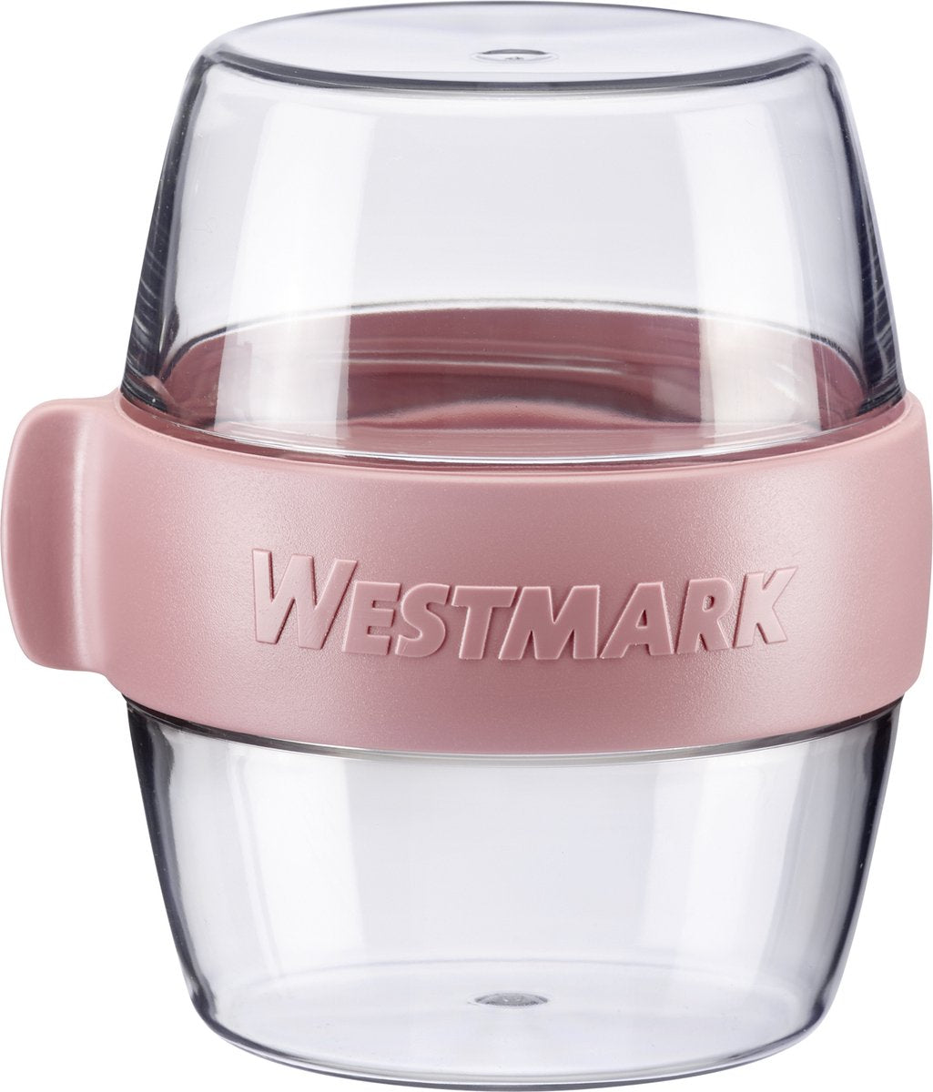 Westmark pocket box mini, praktisk måltidsbeholder til på farten, ideel til yoghurt, frugt, grøntsager, snacks, 400 ml (2 x 200 ml), BPA-fri, pink