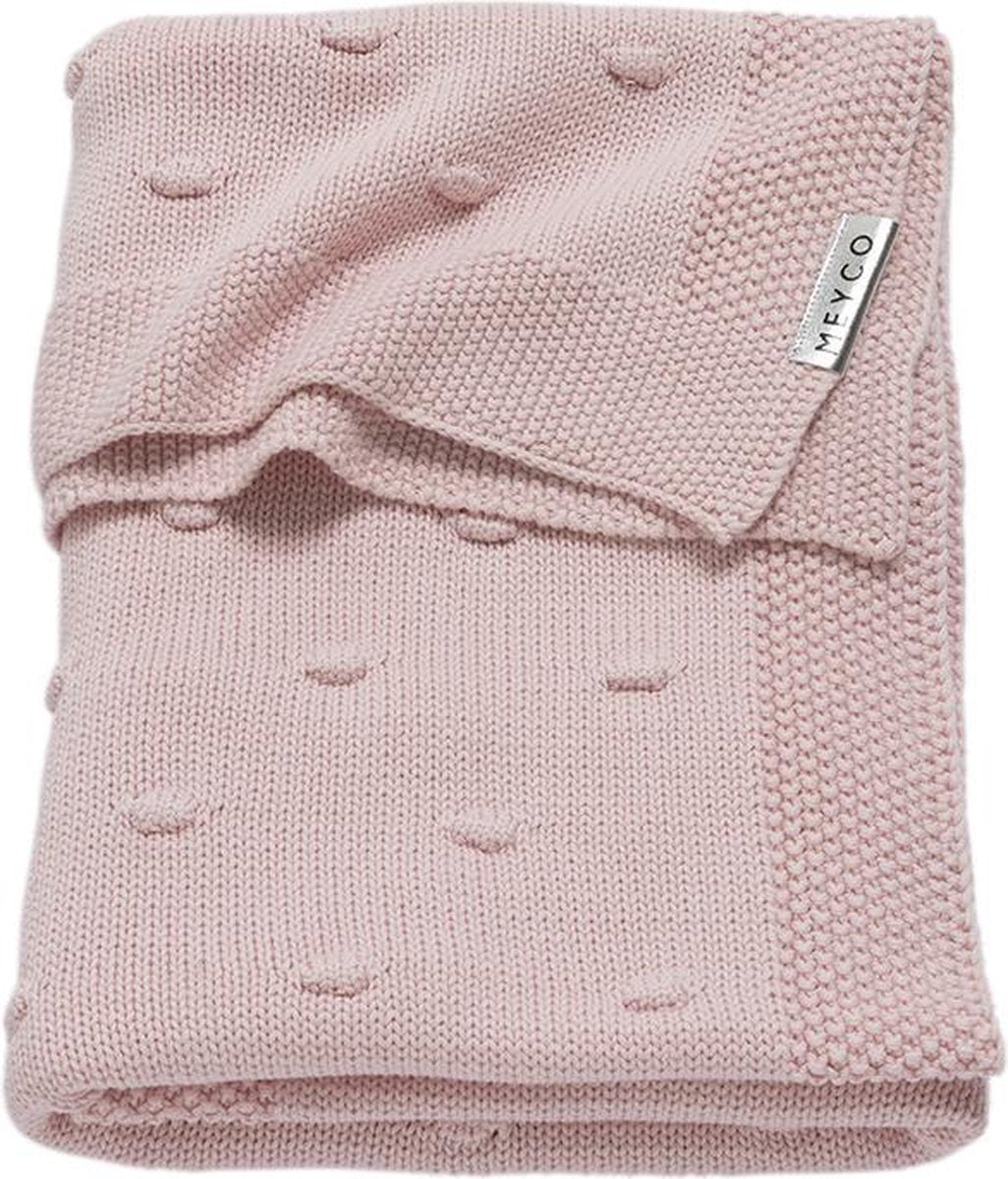 Meyco baby knots krybbetæppe - pink - 75x100cm - 1,0 tom