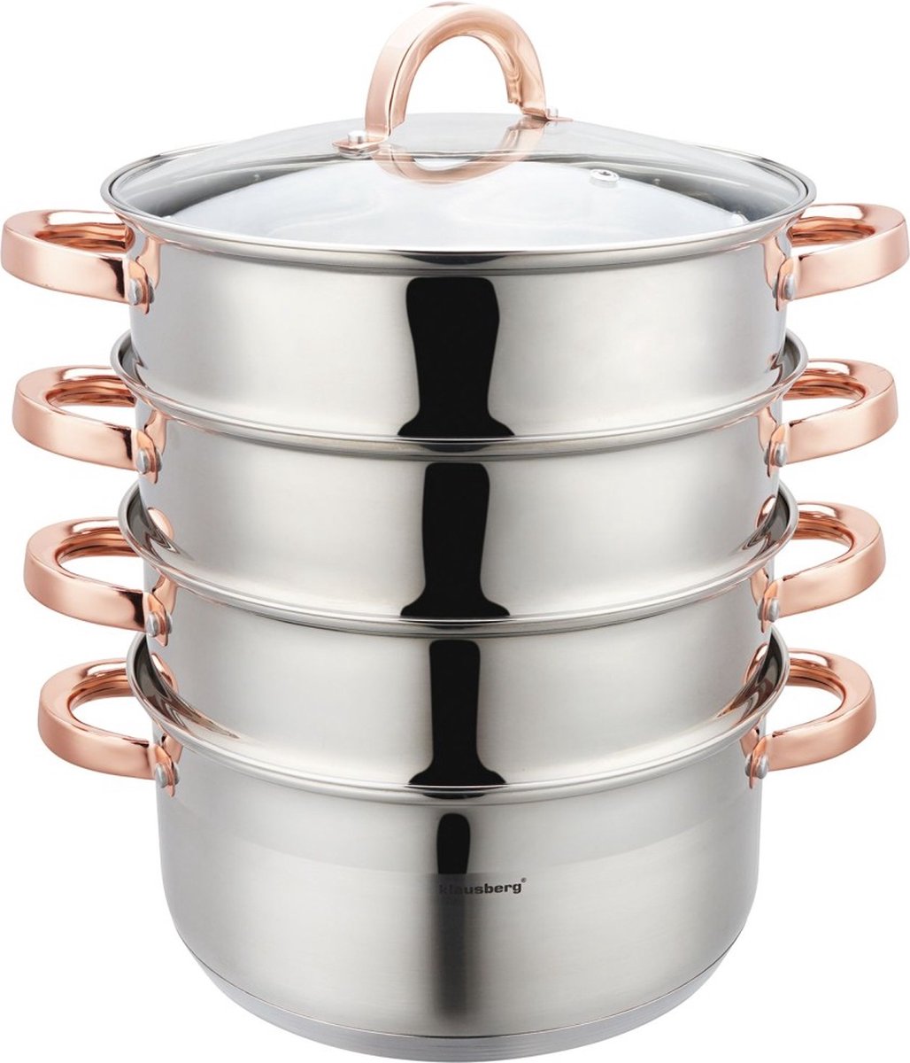 Klausberg 7736 - damper - 5 dele - 24 cm - 5 liter - rustfrit stål - alle varmekilder