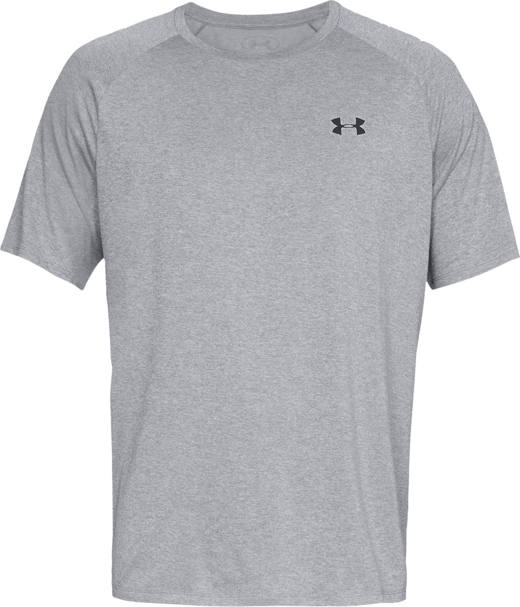 Under Armour UA Tech 2.0 SS Tee-Gry herre sportstrøje - Steel Light Heather - Sort