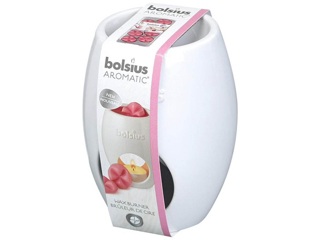 Bolsius aromatisk voksbrænder ellipse hvid