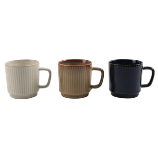 Kaffekrus bistro stabelbar reaktiv glaseret 270 ml assorteret | 6 stk