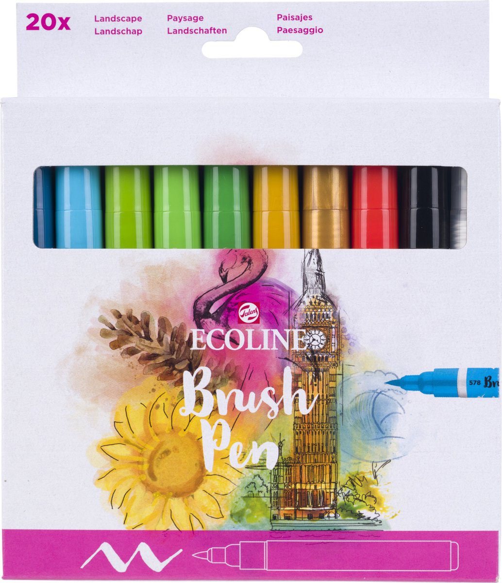 Ecoline pensel sæt landskaber | 20 farver