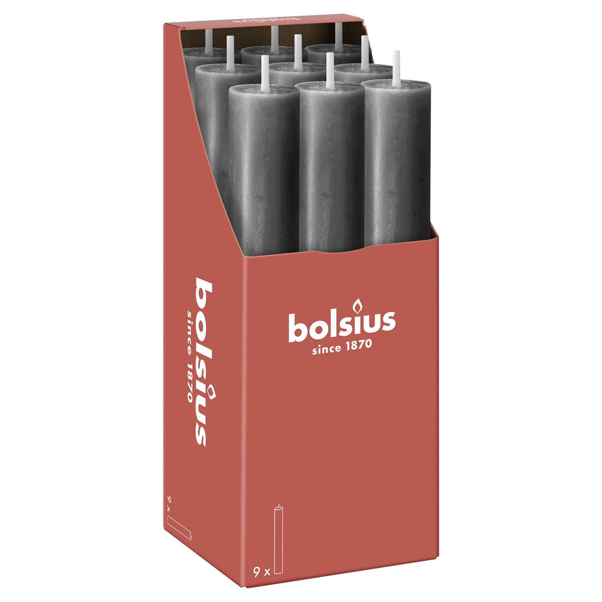 Bolsius bordlys xl 230 30 rustik stormgrå
