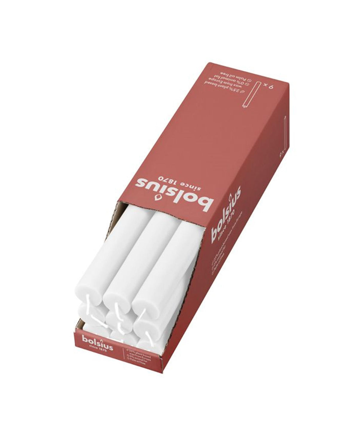 Bolsius rustik bordlys uklar hvid 270 23mm -