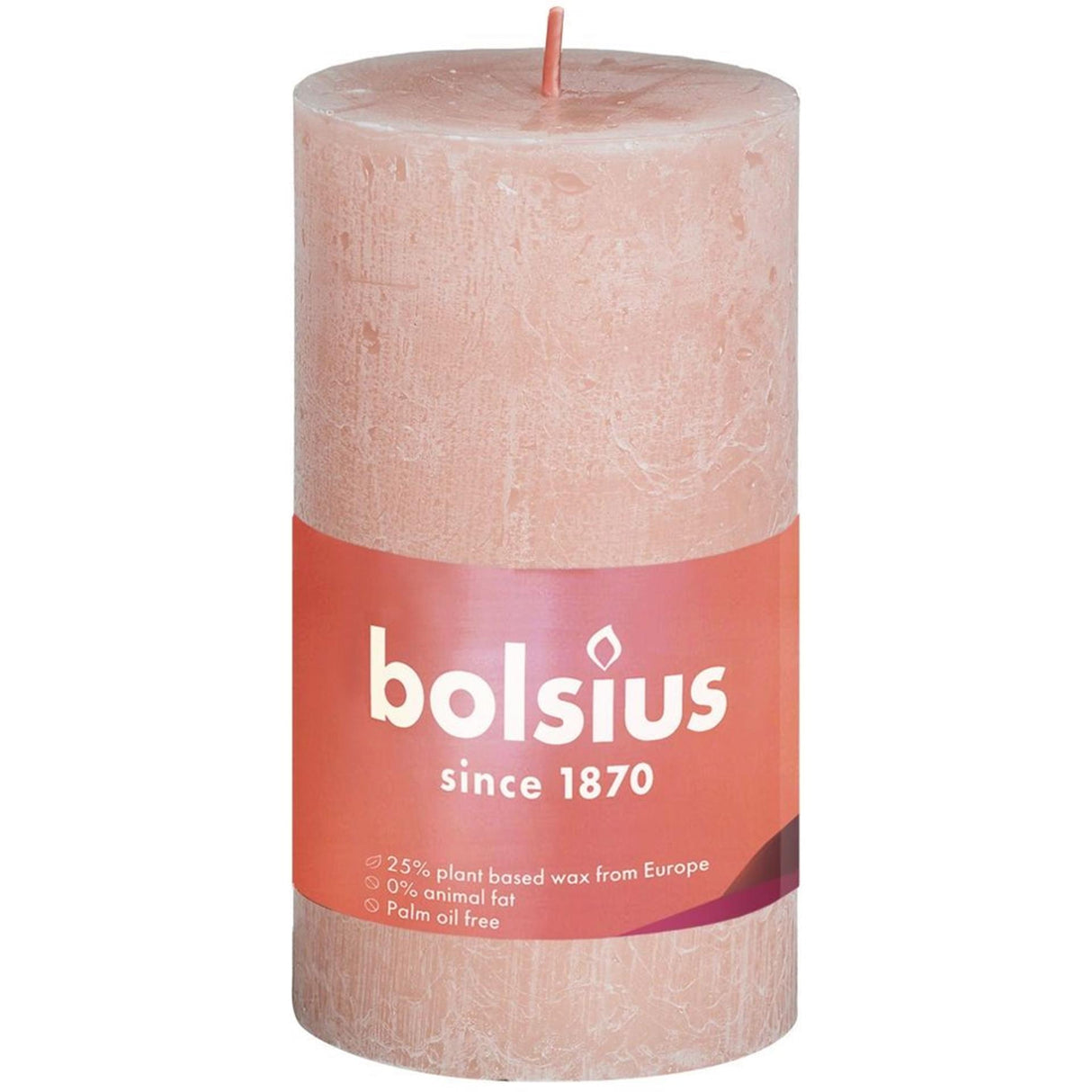 Bolsius rustik søjlelys 100 50 pink