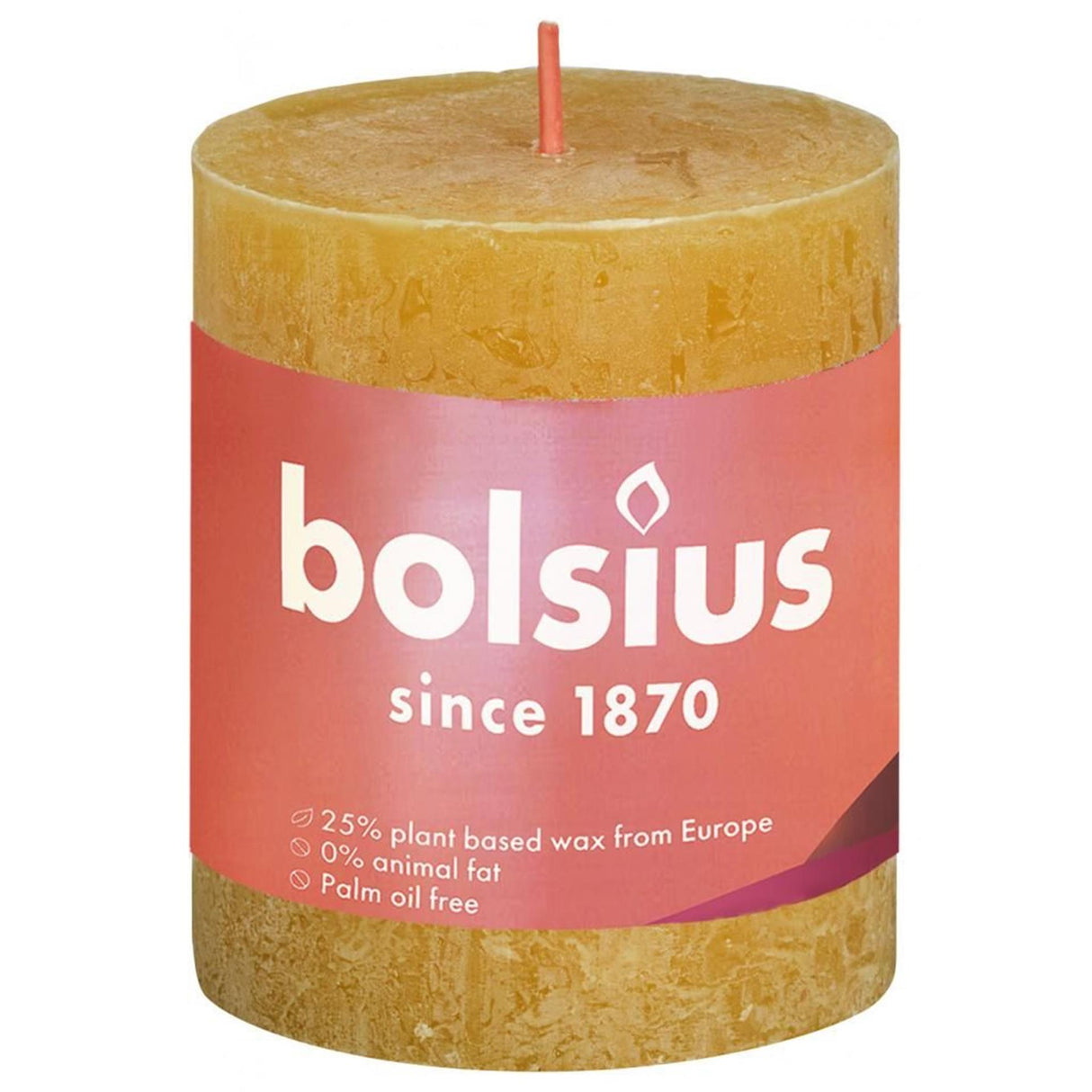 Bolsius rustik søjle lys shine kollektion 80 68 honeycomb gul