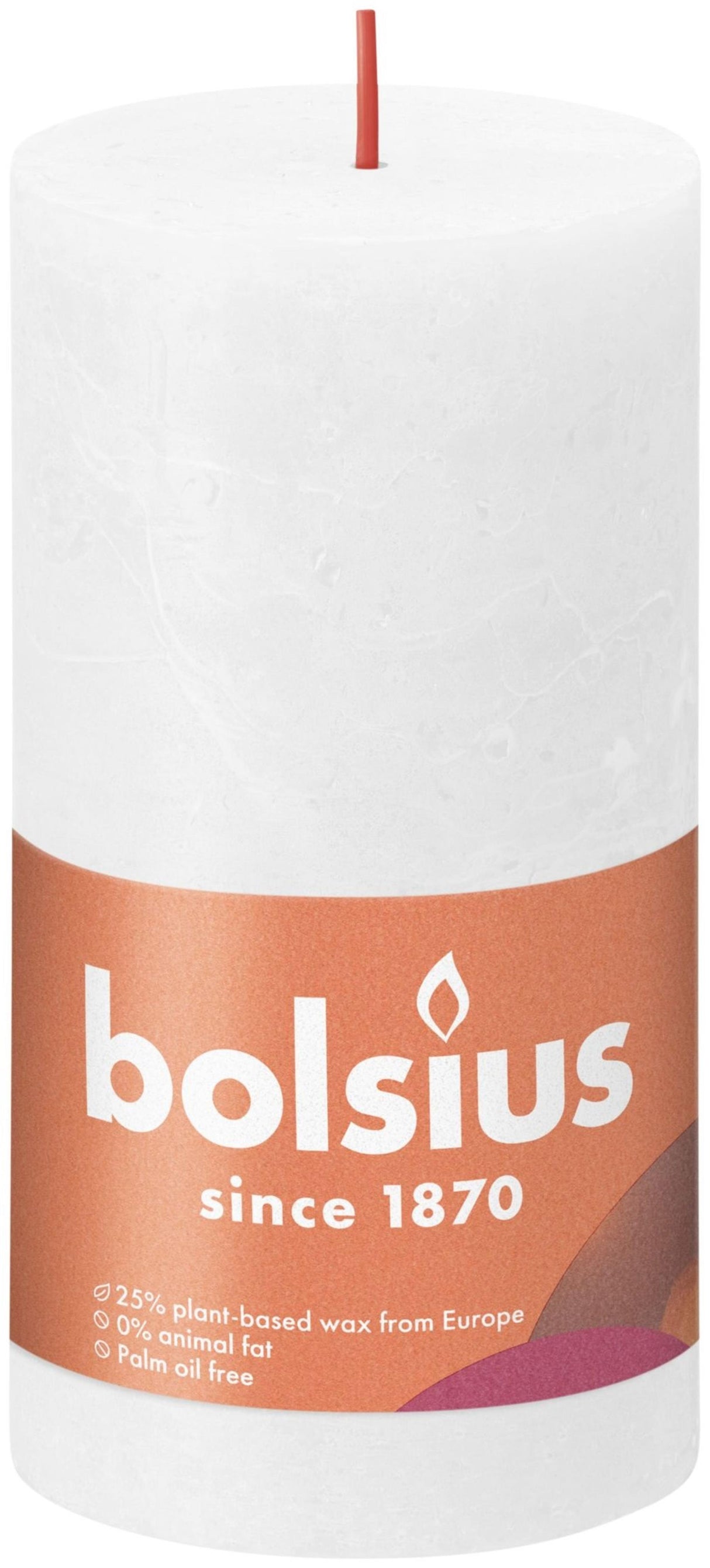 Bolsius shine kollektion rustik søjlelys 130 68 cloudy white - cloudy white