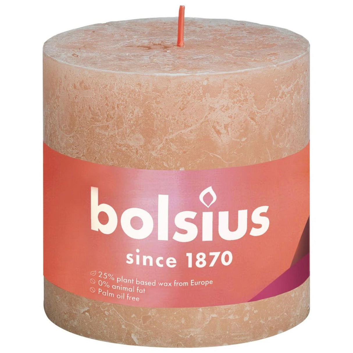 Bolsius rustik søjlelys 100 100 pink