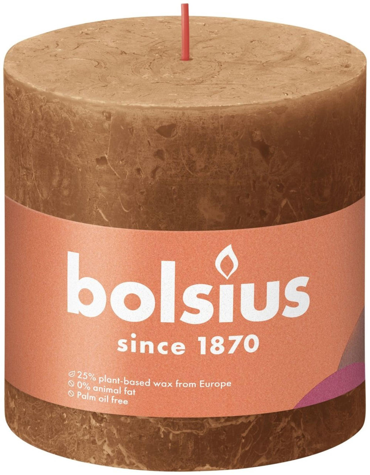 Bolsius shine kollektion rustik søjlelys 100 100 krydderi brun - krydret brun
