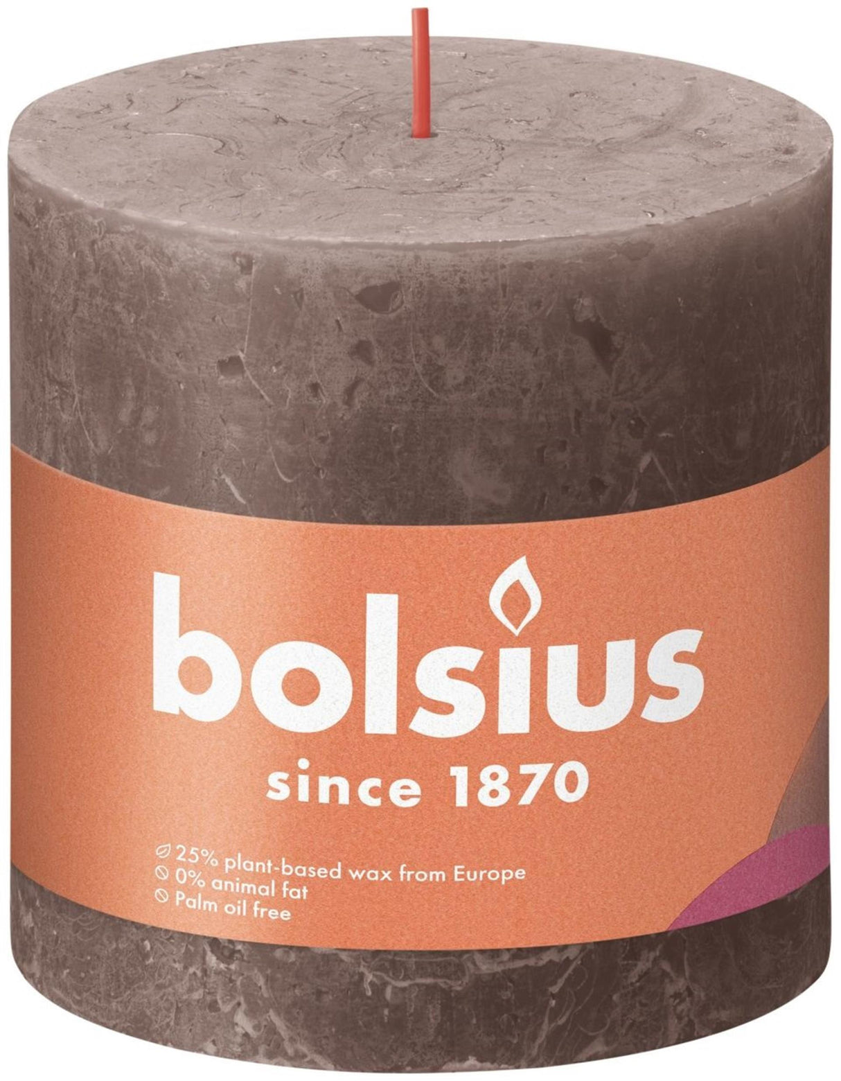 Bolsius shine kollektion rustik søjlelys 100 100 rustik taupe