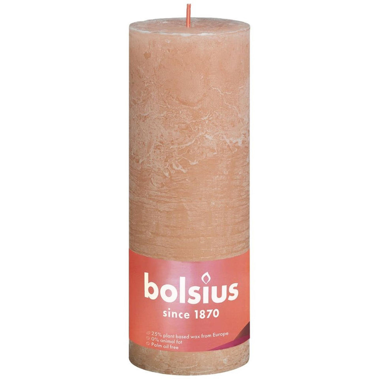 Bolsius rustik søjlelys shine kollektion 190 68 misty pink - misty pink