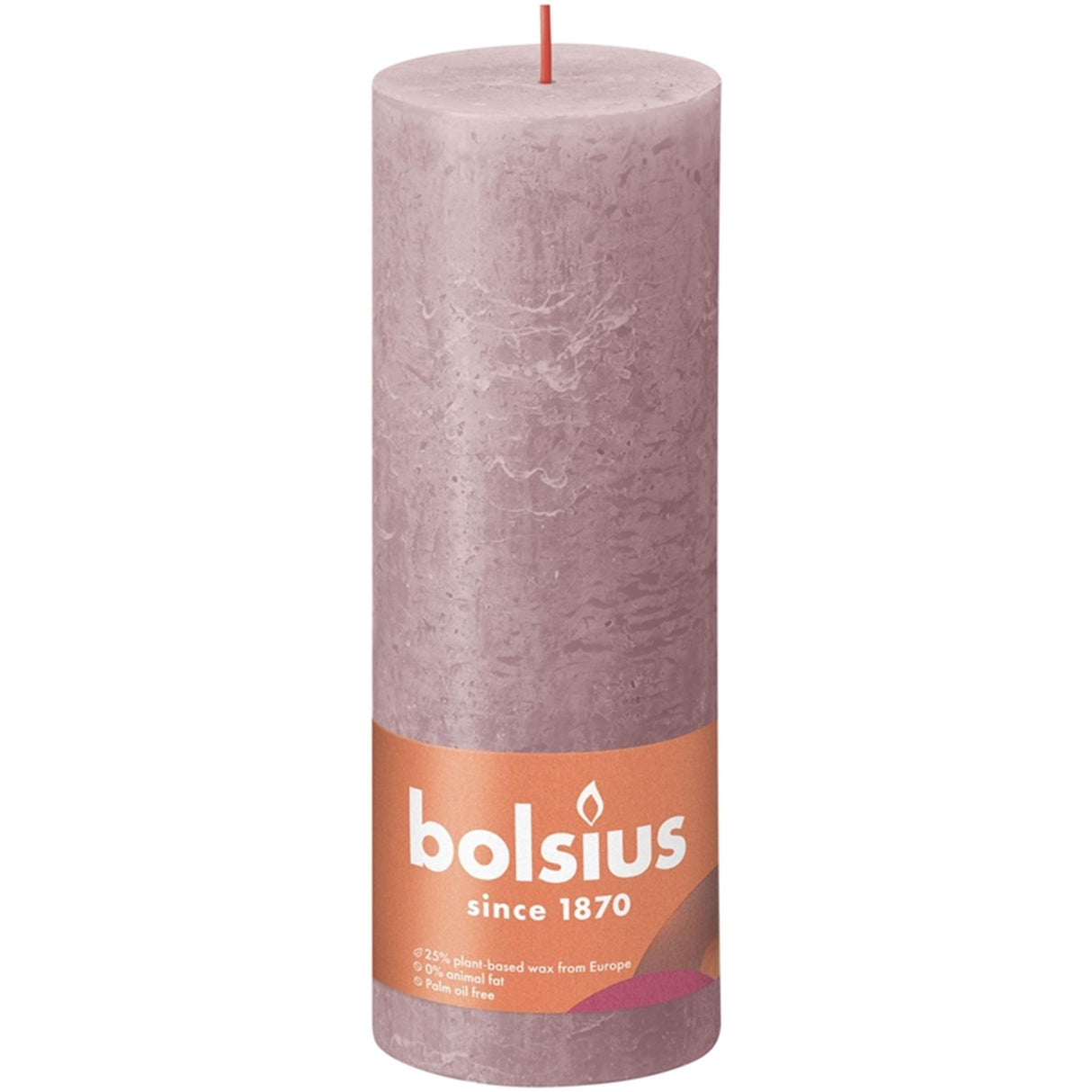 Bolsius shine kollektion rustik søjlelys 190 68 ash rose - ash pink