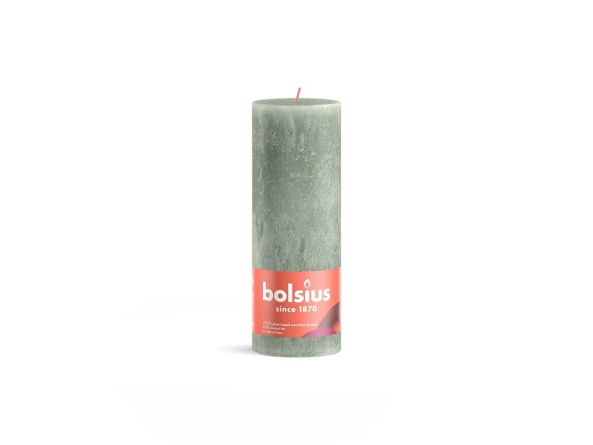 Bolsius shine kollektion rustik søjlelys 190 68 jade grøn-jade grøn
