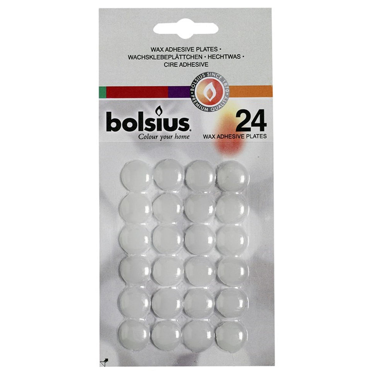 Bolsius klæbende voks runde blister med 24 stk