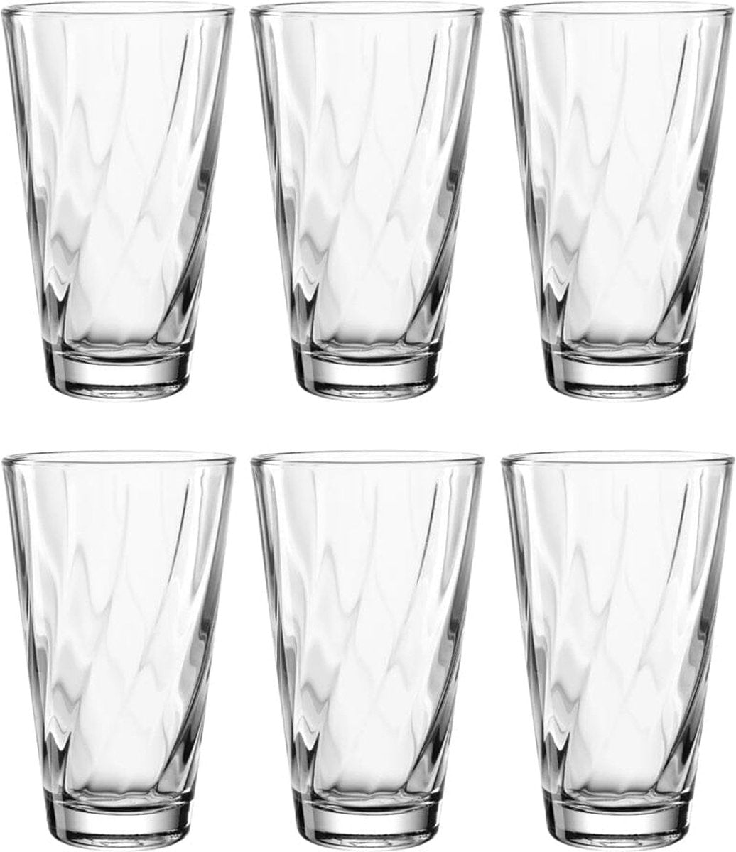 Leonardo twist long drink glas 300ml gennemsigtig - sæt 6