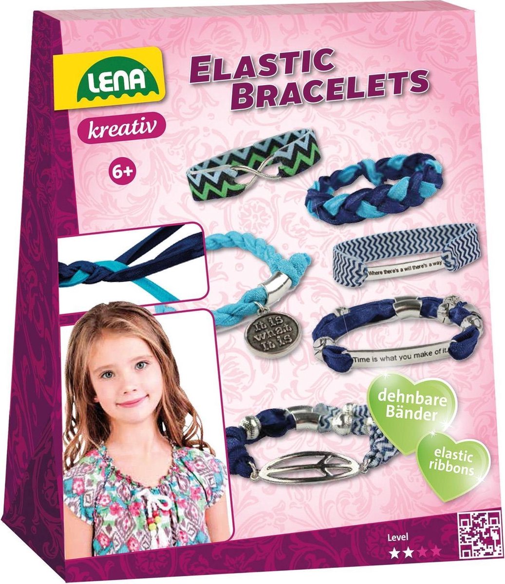 Lena lav dine egne armbånd piger polyester blå 24-delt