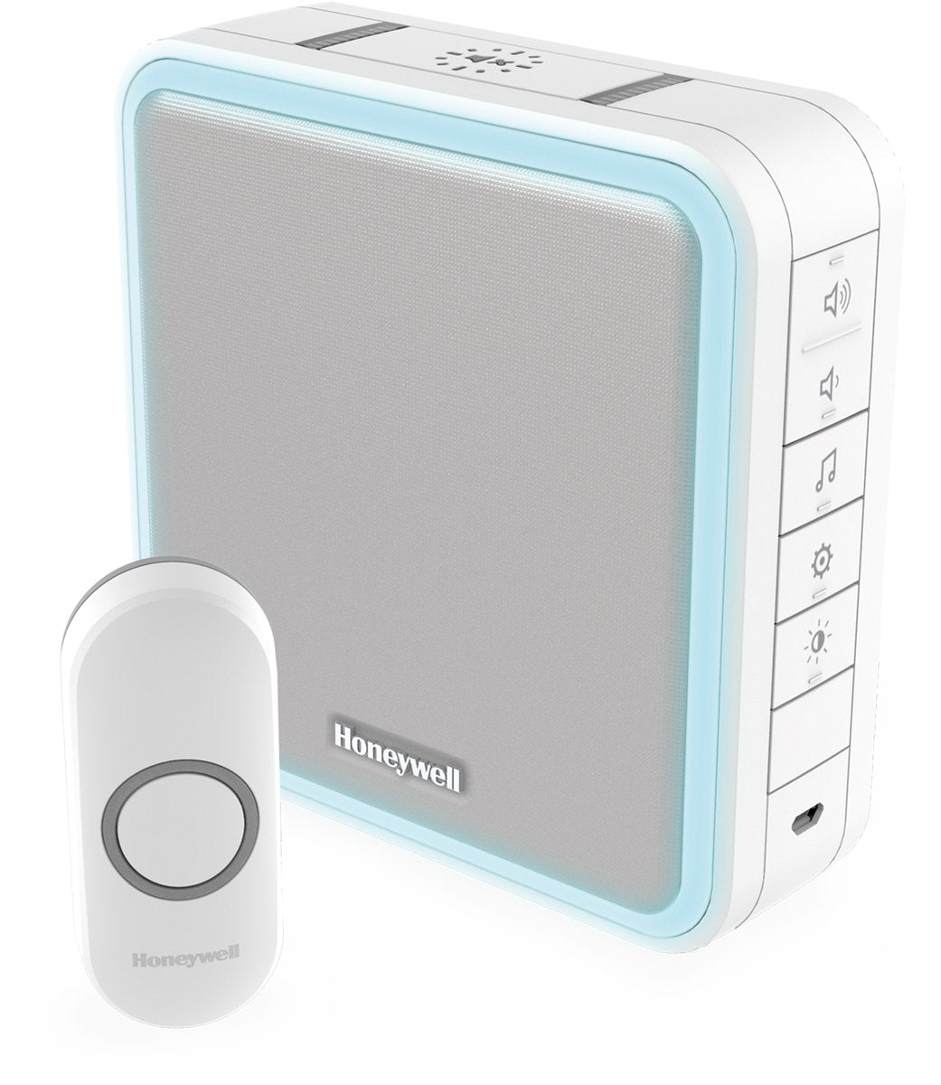Honeywell home honeywell gong trådløs bærbar halog 200m hvid dc915n