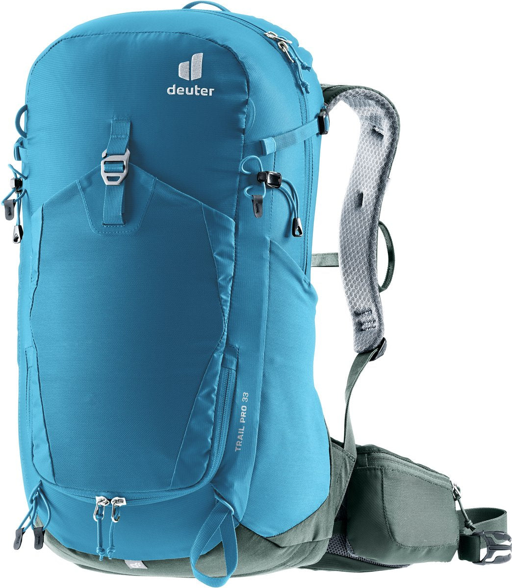 Deuter trail pro 33 trekkingrygsæk – aircontact trail pro bæresystem – 33 liter – inklusive regnslag – wave-ivy