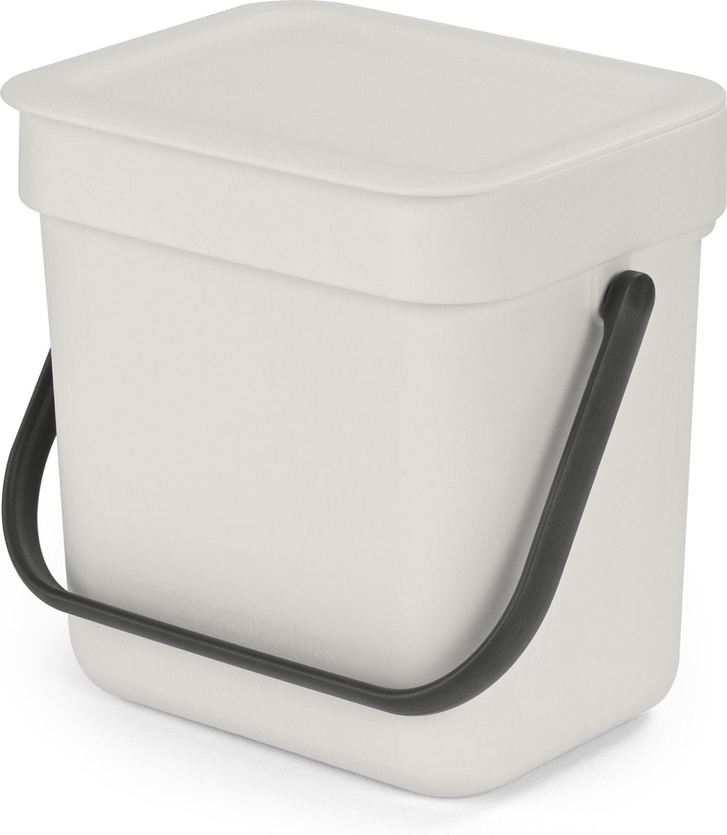 Brabantia sort go bordplade affaldsspand - 3 liter - lysegrå