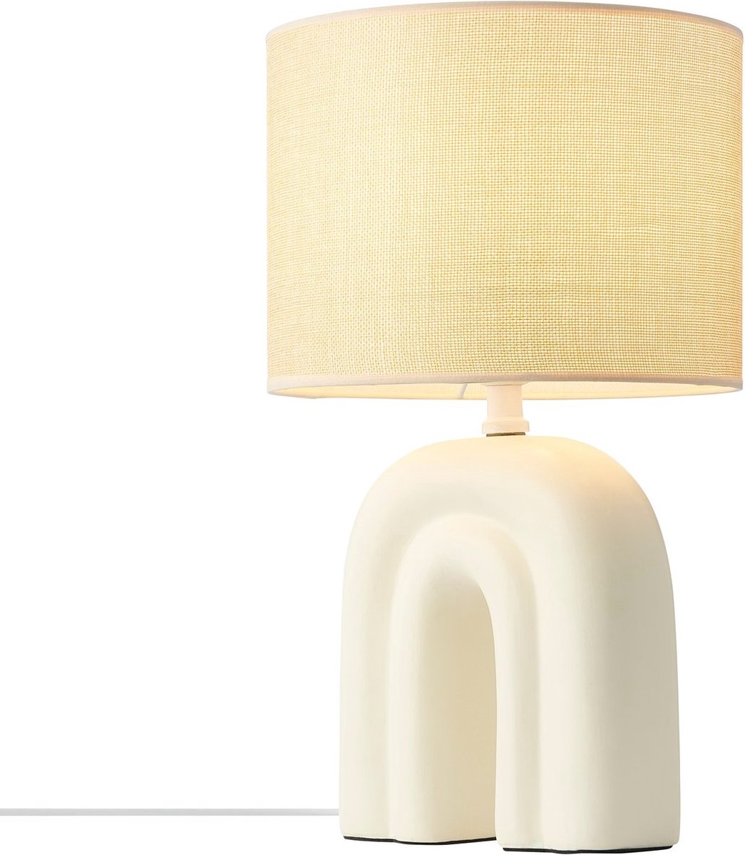 Nordlux haze-bordlampe-keramik-tekstil-e27-beige