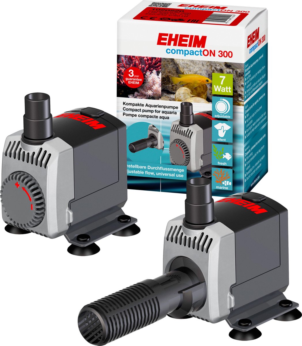 Eheim compacton 300 - pumpe - 6,8x9,7x12 cm - sort - 300 l h