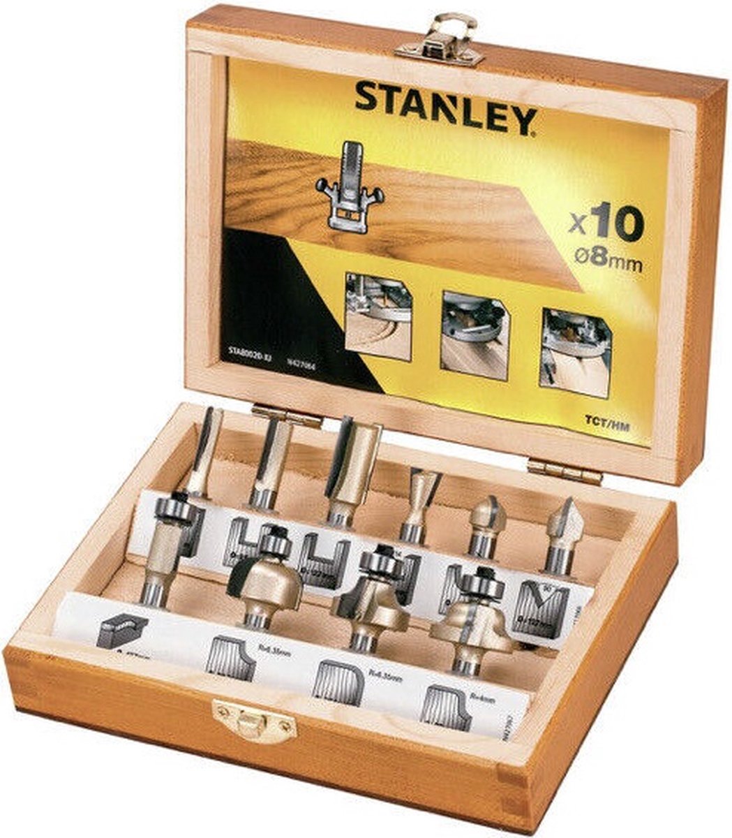 Stanley serien - skæresæt - 10 stk - 8mm skaft - tct hm
