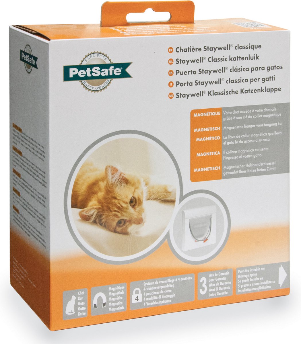 Petsafe 932 magnetic cat flap - white - 10.5 x 22.6 x 22.8 cm