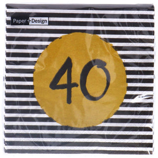 Servietter 40 års fødselsdag 33x33 cm | 4 stk