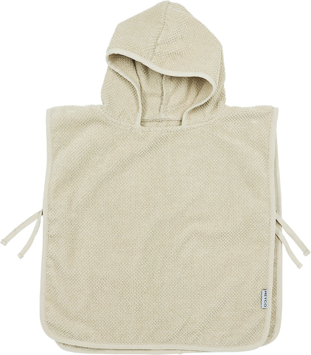 Meyco baby popcorn badeponcho - blødt sand - 1-3 år