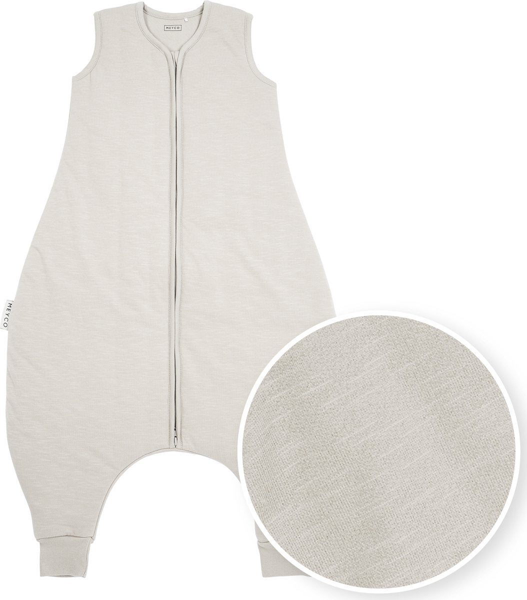 Meyco baby slub baby vintersøvn overall trøje - greige - 80cm - 2,0 sammen