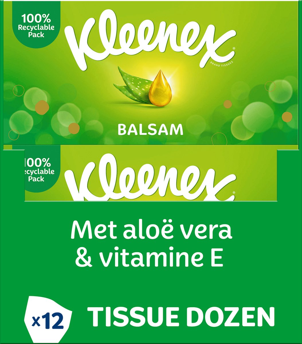 Kleenex servietter - balsam - værdipakke - 12 x 64 stykker (768 servietter)