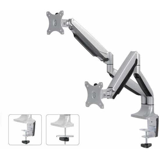Neomounts Neomounts FPMA-D750DSILVER Flatskærm Monitor Desk Support med Gasfjeder, 2x 10-30, 9 kg,