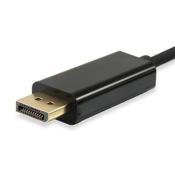 Udstyr 133467 usb type-c til displayport-kabel, han han, lige, 1,8 m, sort