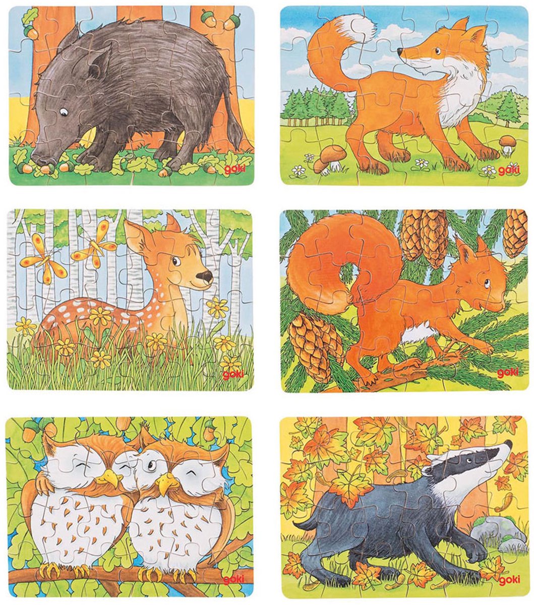 Goki mini puslespil skovdyr - (57709)