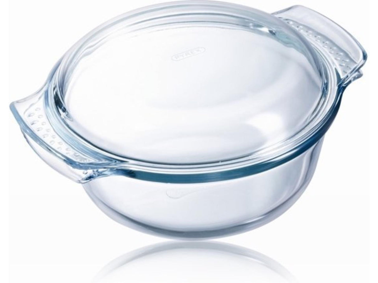 Pyrex bradepande - bradeform - 1+ 0,4 liter - rund - med låg - glas - 21 x 18 x 10 cm