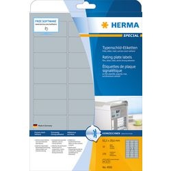 Herma 4592 typepladeetiketter - sølv - a4 - 63,5 x 29,6 mm