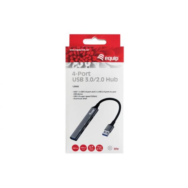 Udstyr 128960 4-ports USB 3.0 2.0 hub