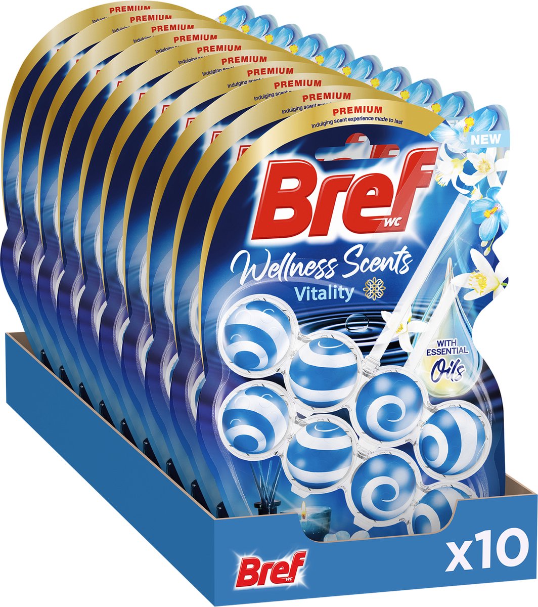 Bref - wellness-dufte - vitalitet - toiletblok - afslappende duftoplevelse - værdipakke - 10 x 2 stk.
