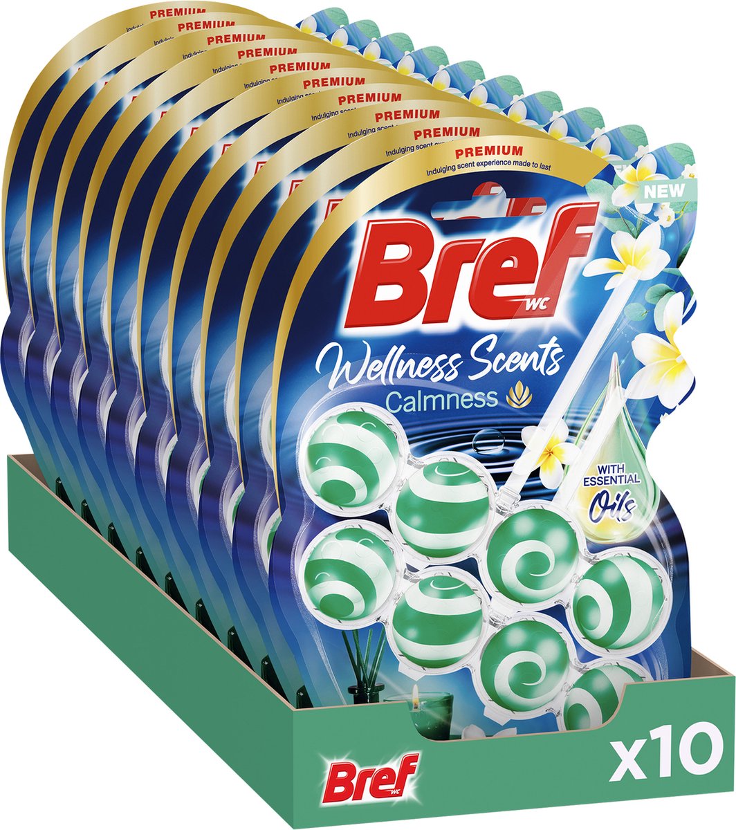 Bref - wellness-dufte - ro - toiletblok - afslappende duftoplevelse - værdipakke - 10 x 2 stk.