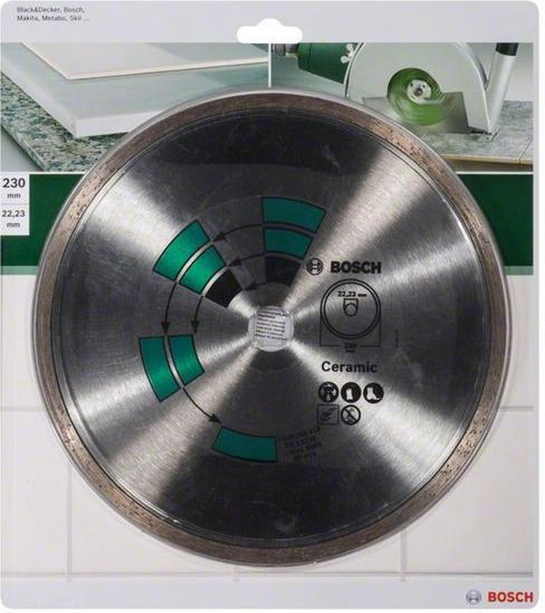 Bosch diamantslibeskivefliser keramik, 230 mm, 22,23