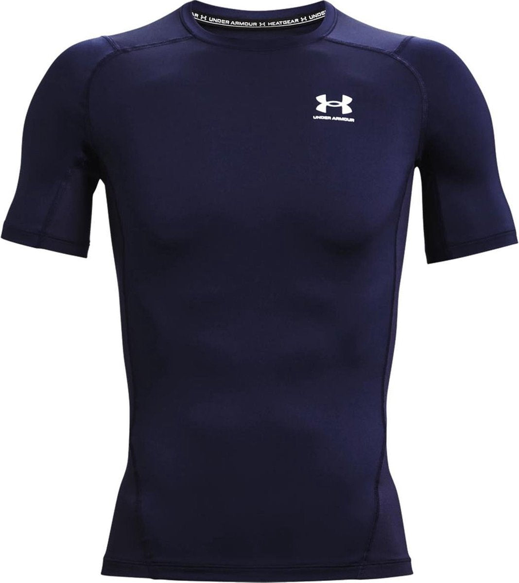 Under Armour UA HG Armour Comp SS-Blu Sportstrøje til mænd - Midnight Navy - Hvid