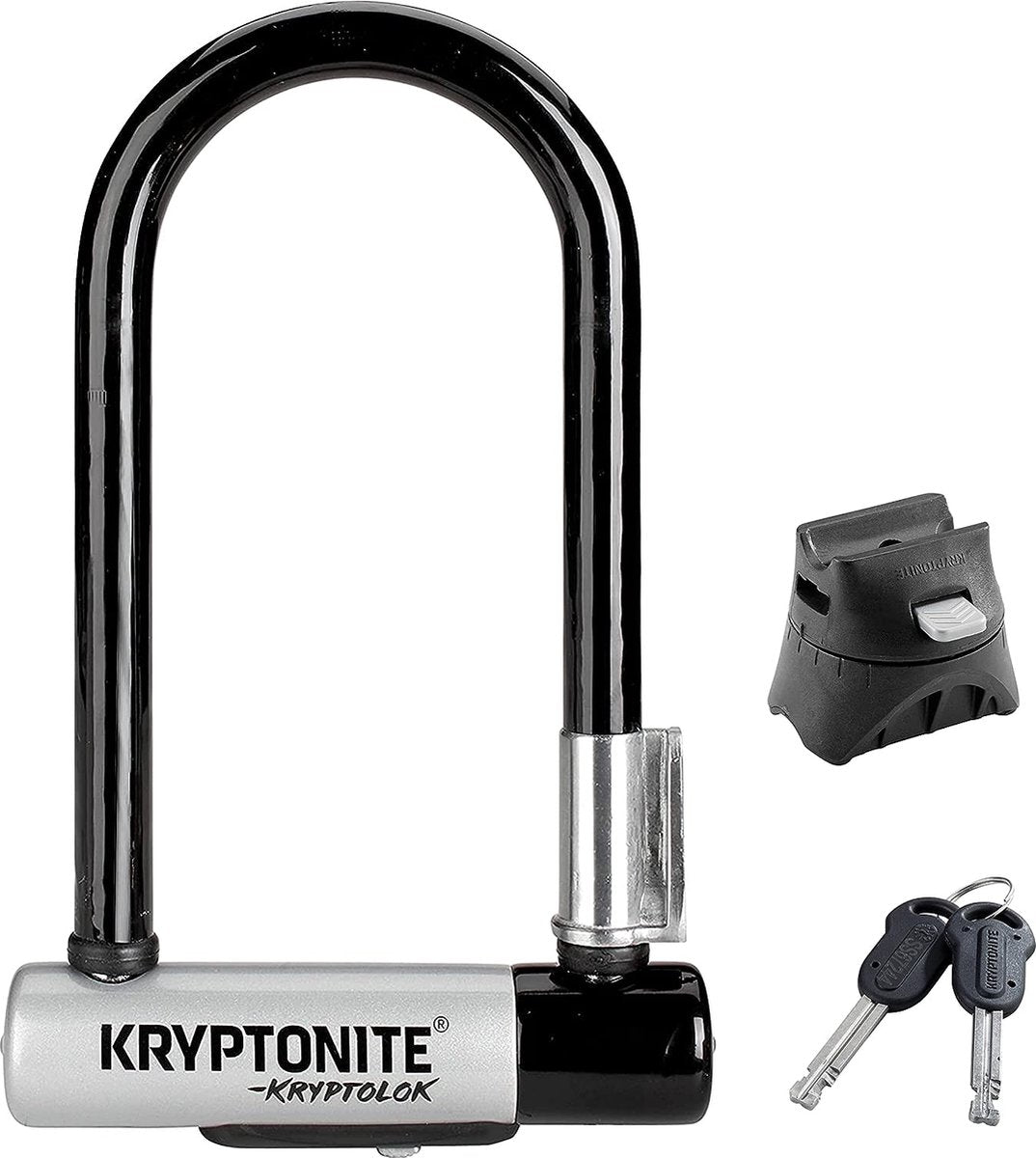 Kryptonite kryptolok mini-7 cykel U-lås – art-2 lås – elcykel U-lås – 17,8x8,2 cm – stål – sort