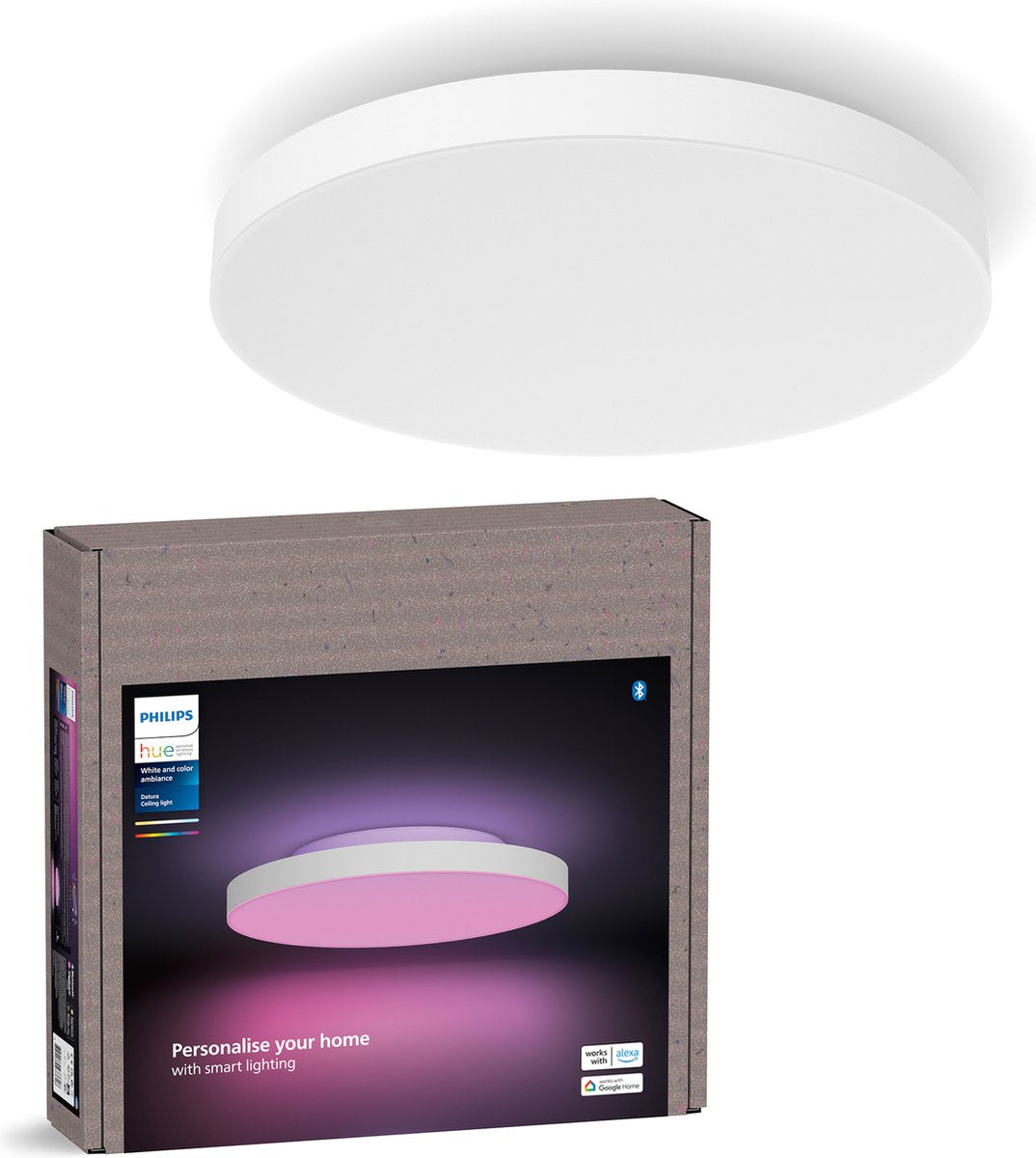 Philips hue datura paneellamp - wit en gekleurd licht - rond - wit