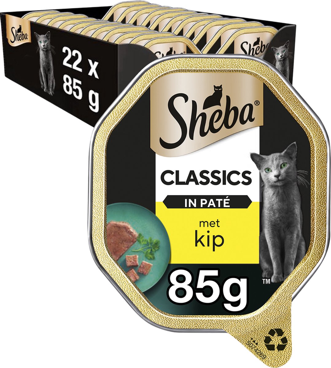 Sheba kattefoder - klassisk pate - vådfoder - kylling - baljer 22x85g