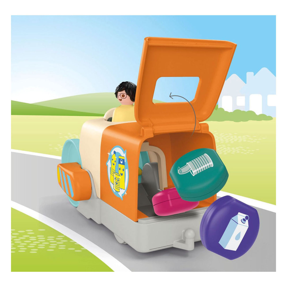 Playmobil junior: skub og grab skraldebil - 71774